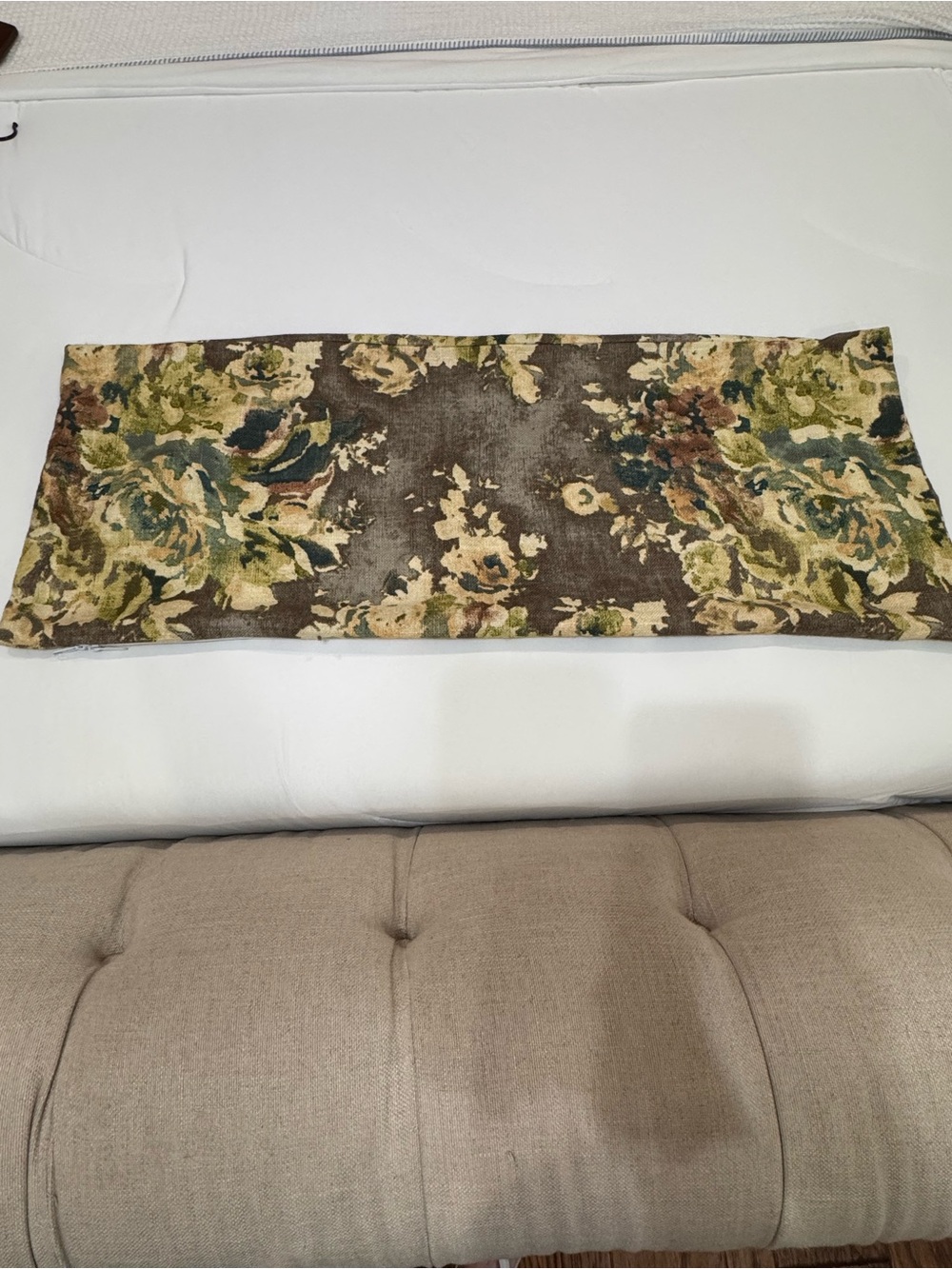 Lumbar pillow cover in Covington Venus Cindersmoke fabric